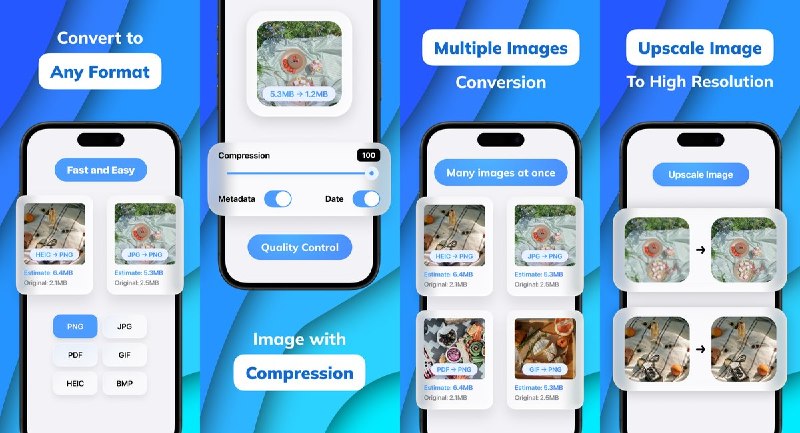  #应用限免 软件名称：Image Converter! 支持平台：#iOS 15.6+ 软件价格：免费 软件简介：图片格式转换与压缩工具，支持 JPG、PNG、HEIC、PDF 等格式转换，可批量处理多张图片、调节压缩程度，并提供图片放大和处理前后对比功能