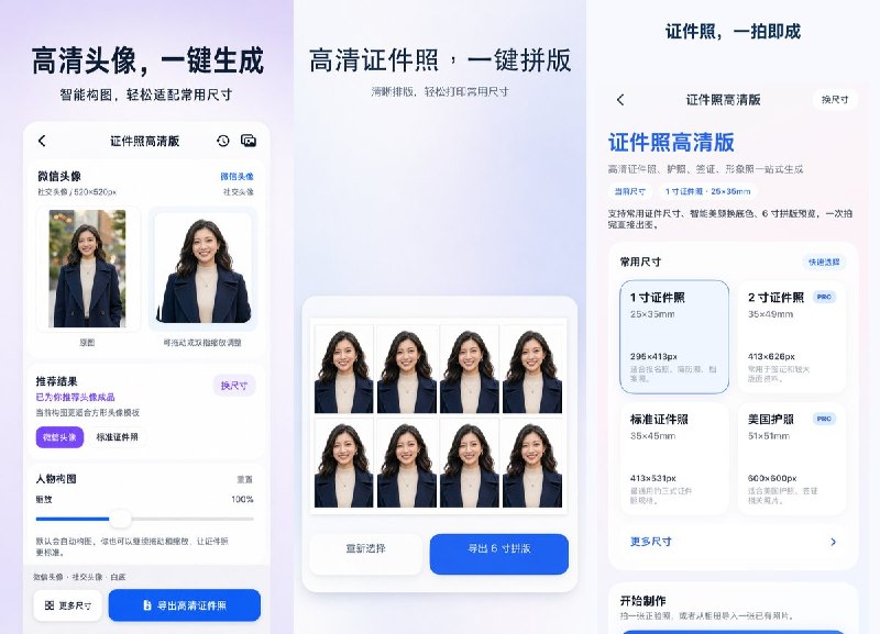  #应用限免 软件名称：证件照大师 支持平台：#iOS 17.0+ 软件价格：免费 软件简介：AI 证件照制作工具