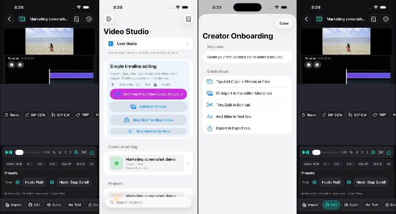  #应用限免 软件名称：MediaUtilityPro - Timeline video editor 支持平台：iOS 15.0+ 软件价格：免费 软件简介：一款多轨时间线视频剪辑应用，支持片段裁剪、转场、画中画、配音与背景音乐，音乐自动闪避保证人声清晰，可快速导出高清成片