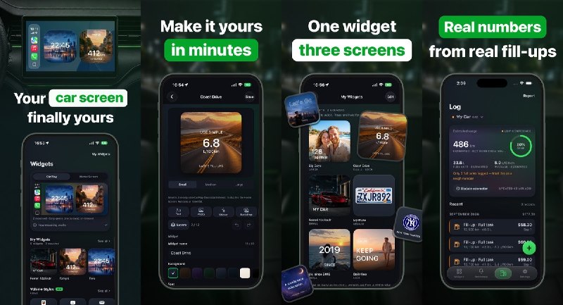  #应用分享 软件名称：Mycar- Car Widgets & Dashboard 支持平台：#iOS 17.0+ 软件价格：免费 软件简介：用照片、时钟和倒数日自定义桌面与锁屏小组件，并记录加油、充电、里程及养车支出；CarPlay 小组件需 iOS 26 或更高版本及受支持设备