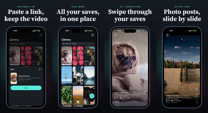  #应用限免 软件名称：PocketTok - Watch Later 支持平台：#iOS 18.0+ 软件价格：免费 软件简介：通过粘贴链接或分享菜单保存受支持的公开视频和图片帖，按合集整理，并按作者或文案查找、全屏浏览