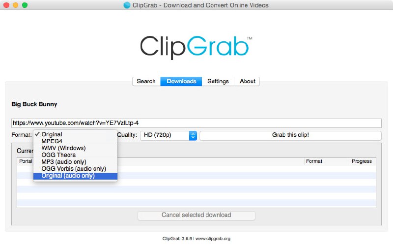   软件名称：ClipGrab  软件功能：视频下载  支持平台：#macOS #Windows #Linux  软件简介：一个简单易用的视频下载和转换工具，支持从YouTube、Vimeo、Facebook等多个在线视频网站下载视频