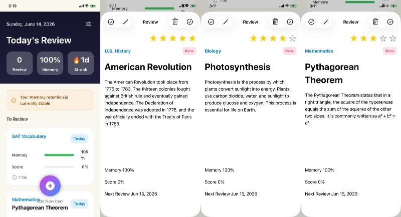  #应用限免 软件名称：RecallNote 支持平台：#iOS 18.0+ 软件价格：免费 软件简介：把 PDF 笔记与复习卡片放在一起的学习工具，支持手写批注、截图制卡、间隔重复和复习提醒，并可通过 iCloud 同步