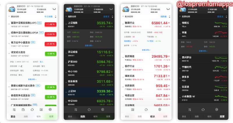  #优质应用 软件名称：Fishing Funds 支持平台：#MacOS #Windows 软件价格：开源免费 软件功能：投资收益跟踪 软件简介：一款实时显示基金，大盘，股票，虚拟货币等投资项目涨跌的状态栏应用，让您即使在上班时也能随时盯盘