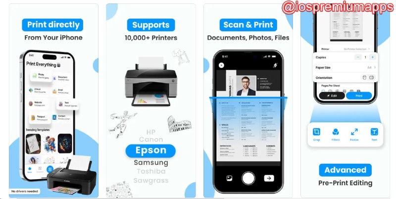  #应用限免  软件名称：Smart Printer App: Air Print 支持平台：#iOS 软件价格：内购限免（点击设置页面Promo） 软件功能：文档打印 软件简介：一款便捷的打印应用，允许用户从其iOS设备上打印文档，支持安全的文档存储，创建文本文档，以及高级的照片编辑功能