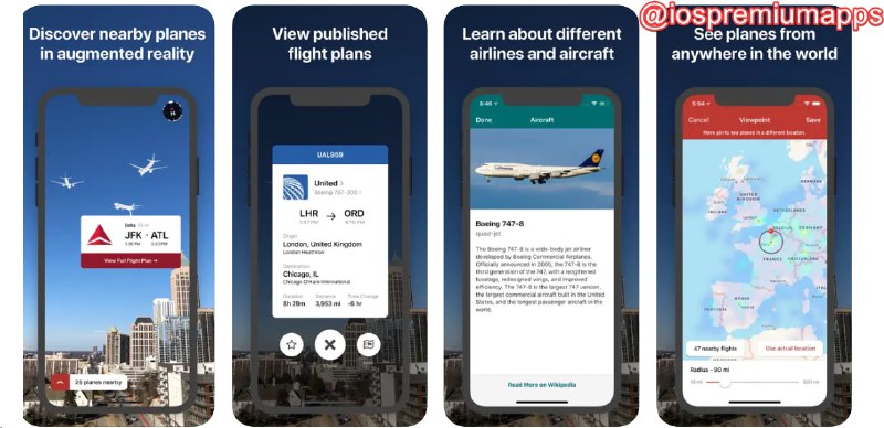  #应用限免  软件名称：AR Planes - Airplane Tracker 支持平台：#iOS 软件价格：内购限免 软件功能：AR航班追踪 软件简介：将你的手机对准天空，可实时查看附近路过的飞机，并且支持显示3D模型，航空公司以及起降地