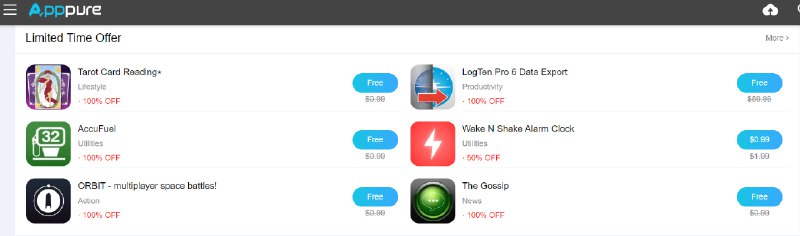   网站名称：Apppure  网站功能：iOS限免信息 网站简介：一款iOS限免信息发布网站，网站有推荐各类优质软件，包含免费软件排行榜等