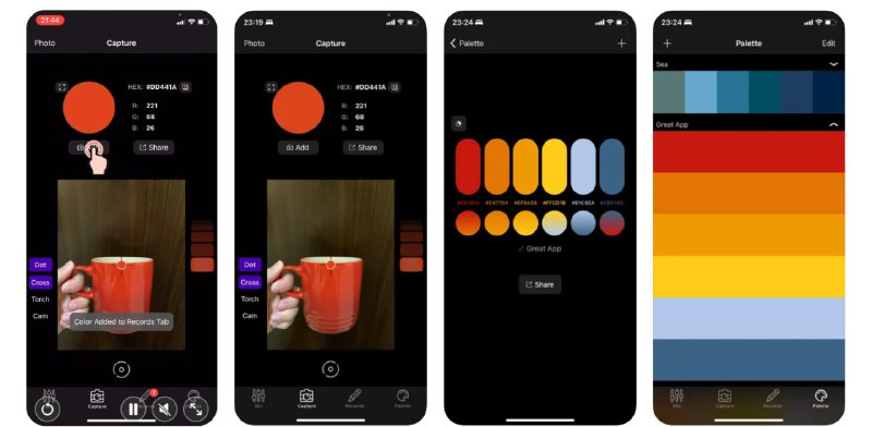  #应用限免  软件名称：览色  支持平台：#iOS  软件价格：¥8.00 -> ¥0.00  软件简介：一款功能强大的颜色选择器和色卡创建工具，它提供了RGB滑块来调整颜色，可以从相机或照片中捕捉颜色，保存和管理颜色组合，转换颜色数值，并以全屏显示颜色