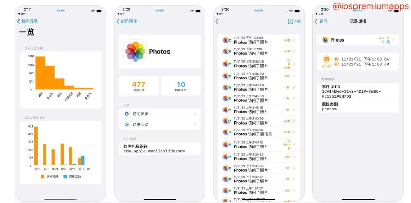  #优质应用 软件名称：隐私洞见 支持平台：#iOS 软件价格：免费 软件功能：权限监测 软件简介：一款用于iOS/iPadOS的应用程序活动报告查看和分析的应用