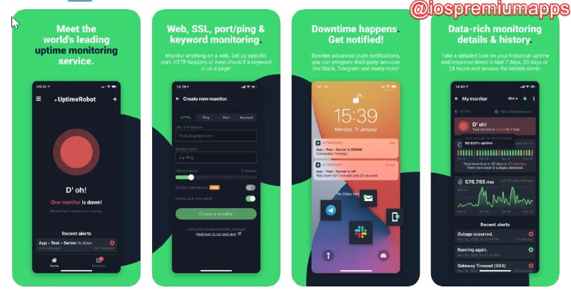  #优质应用 软件名称：UptimeRobot: Monitor anything! 支持平台：#iOS 软件价格：免费 软件功能：网站监控 软件简介：一款网站可用性检测器，以快速、准确的方式检测您的网站和服务的可用性