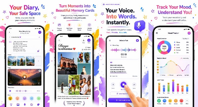  #应用限免 软件名称：Moodnotes: Photo & Video Diary-Journal, Sketch & Voice Notes 支持平台：#iOS 14.0+ 软件价格：免费 软件简介：一款多媒体日记应用，支持文字、照片、视频与语音笔记记录，附带涂鸦与心情记录功能，可密码锁定保护隐私
