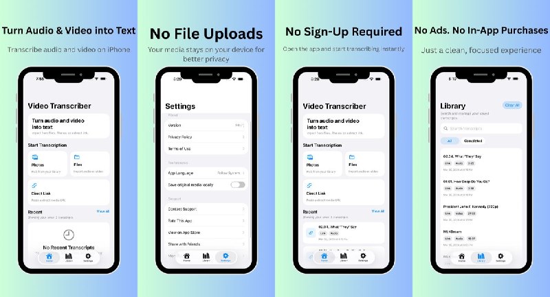  #应用限免 软件名称：Video Transcriber - Captions 支持平台：#iOS 17.6+ 软件价格：免费 软件简介：将导入的音频和视频在本地转成可查看、编辑、保存和分享的文本，无需注册、上传文件或内购