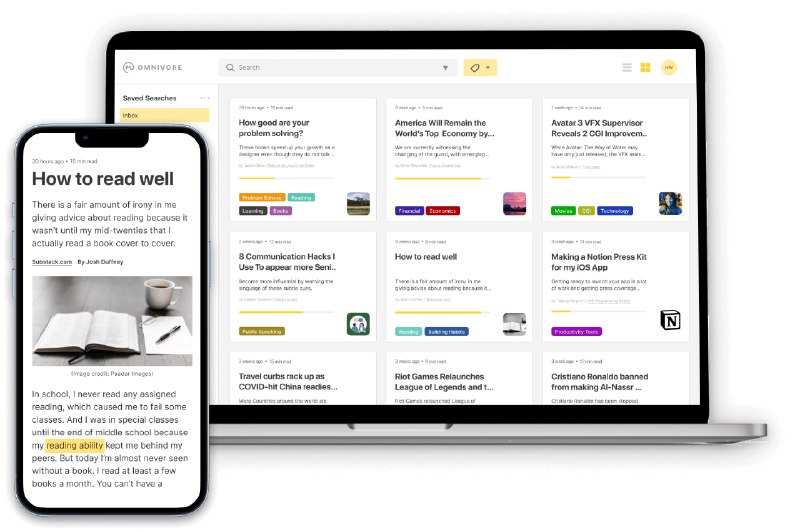   软件名称：Omnivore  软件功能：稍后阅读  支持平台：#macOS #iOS #浏览器  软件简介：一款免费的、开源的、专为认真阅读者设计的稍后阅读应用