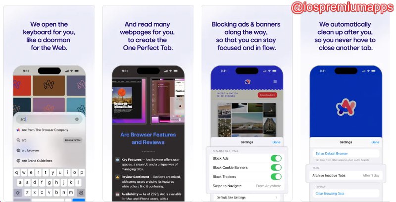  #优质应用 软件名称：Arc Search 支持平台：#iOS 软件价格：免费 软件功能：浏览器 软件简介：号称Chrome平替的Arc浏览器手机版，无需登录即可使用，目前具有阻止广告和追踪器，浏览并摘要网页内容等基本功能，主要是颜值高 软件下载：点击下载 频道    群聊    投稿    合作