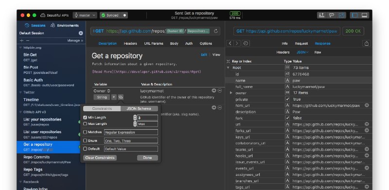   软件名称：Rapid API  软件功能：API开发工具  支持平台：#macOS  软件简介：一个强大的API开发工具，适用于macOS，可以帮助开发者快速和高效地测试和开发API