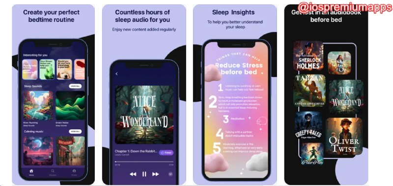  #应用限免 软件名称：Yawn: Sleep Sounds, Audiobooks 支持平台：#iOS 软件价格：内购限免 软件功能：助眠 软件简介：一款提供睡眠音频内容的应用程序，提供了100多种种睡眠故事、舒缓音乐和有声书等睡眠音频选项，可根据用户的喜好进行选择