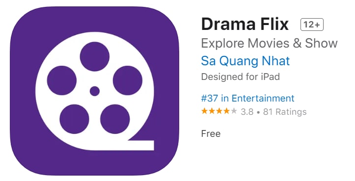 #优质应用【软件名称】Drama Flix【软件支持】iPhone、iPad【软件大小】25.7M【软件价格】免费【有无内购】无【软件功能】影视【功能简介】一款免费影视应用，都是外国剧，免费看奈飞