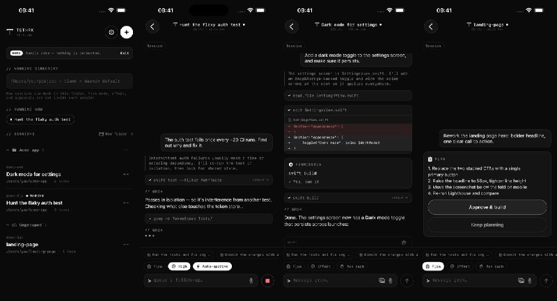  #应用限免 软件名称：TethrX-Remote for Grok Build 支持平台：iOS 17.0+ 软件价格：免费 软件简介：一款Grok Build终端编码代理的原生远程遥控应用，支持实时查看Grok工作、审批工具调用、计划模式与逐文件差异审查，无账号无追踪，通过自建bridge直连