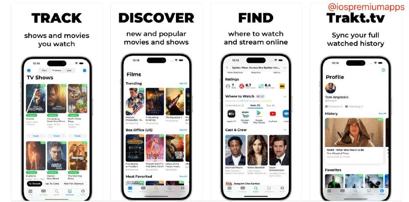  #应用限免 软件名称：Film Noir by Trakt, Just Watch 支持平台：#iOS 软件价格：内购限免 软件功能：观影追踪 软件简介：一个电影数据库，您可以浏览电影列表，查看电影的详细信息，包括剧情简介、演员表、导演信息等