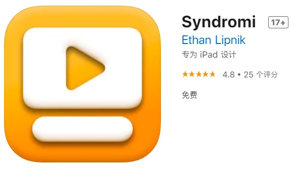 #应用限免【软件名称】Syndromi 【软件支持】iPhone、iPad【软件大小】11.66M【软件价格】￥18→0【有无内购】无【支持语言】英文【软件分类】娱乐【功能简介】一款界面简单的第三方油管，支持画中画播放