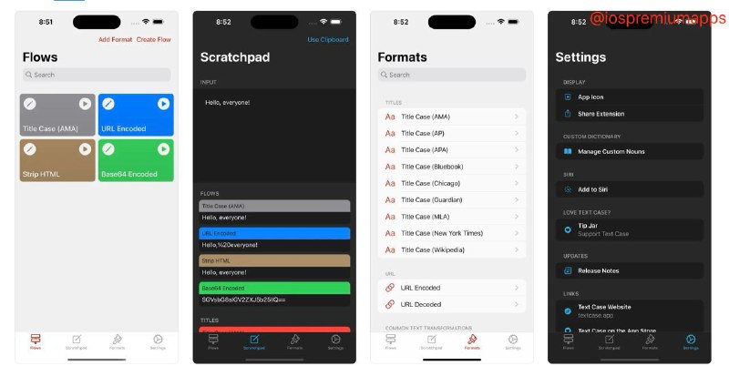  #应用限免  软件名称：Text Case 支持平台：#iOS 软件价格：¥18.00 -> ¥0.00 软件功能：文本格式转换 软件简介：一款文本转换工具，可用于快速转换文本的大小写、格式和编码