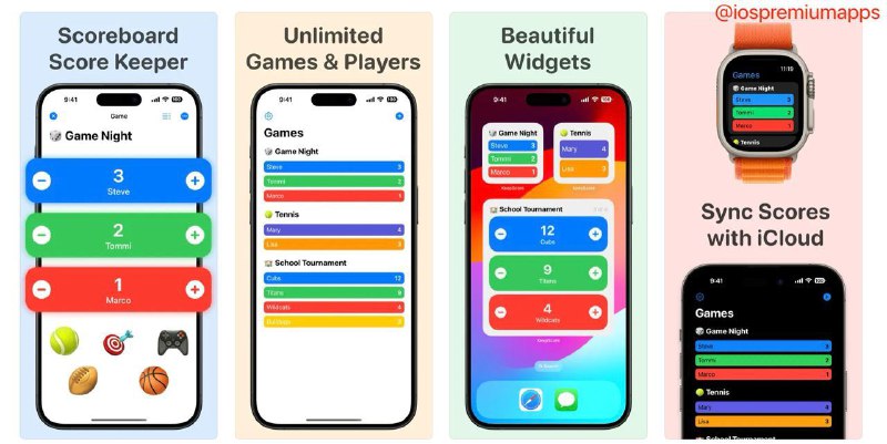  #应用限免  软件名称：Keep Score 支持平台：#iOS 软件价格：¥18.00 -> ¥0.00 软件功能：计分板 软件简介：一款用于记录比赛或活动分数的实用工具