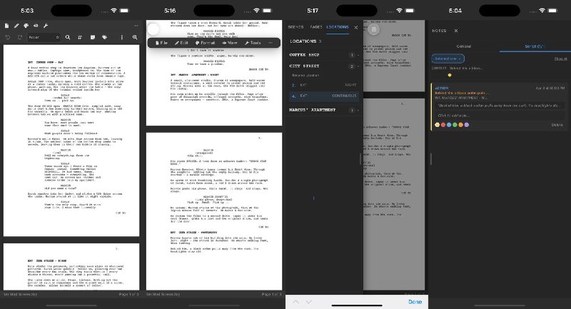  #应用限免 软件名称：Open Draft Screenwriting 支持平台：#iOS 15.0+ 软件价格：免费 软件简介：免费开源的专业剧本写作工具，支持行业标准格式、实时协作、情节卡片、版本历史，并可导出 PDF、Final Draft 和 Fountain 文件；也可离线使用