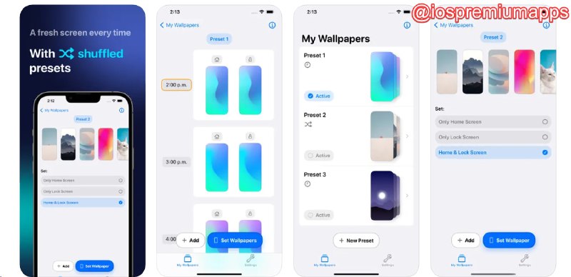  #应用限免 软件名称：WallShift - Wallpaper Schedule 支持平台：#iOS 软件价格：内购限免 软件功能：壁纸自动化 软件简介：一款壁纸定时切换应用