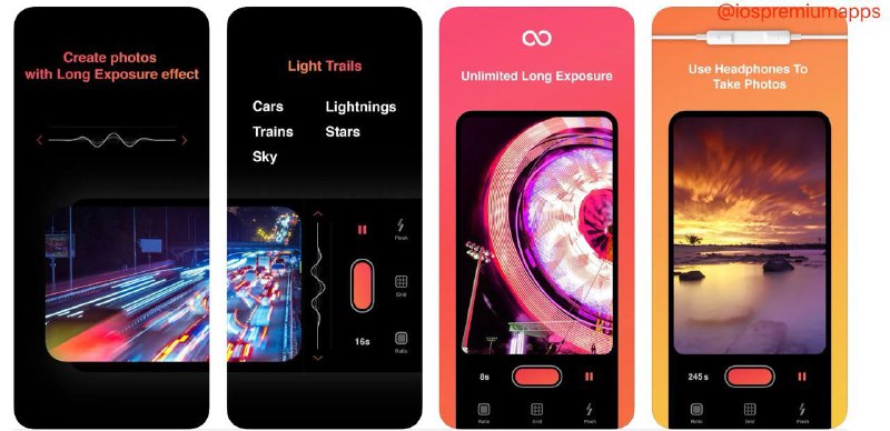  #应用限免 软件名称：长时间曝光 支持平台：#iOS 软件价格：¥6.00 -> ¥0.00 软件功能：曝光增强 软件简介：一款摄影应用，提供了多种曝光模式和设置选项，使您能够控制曝光时间、ISO、光圈等参数，以获得理想的曝光效果