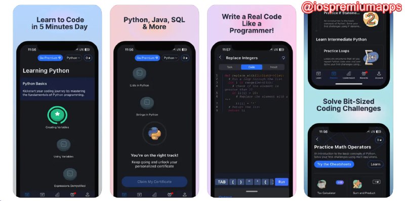 #应用限免 软件名称：Python, Coding, Code - Codehub 支持平台：#iOS 软件价格：内购限免 软件功能：编程学习 软件简介：一款编程学习平台